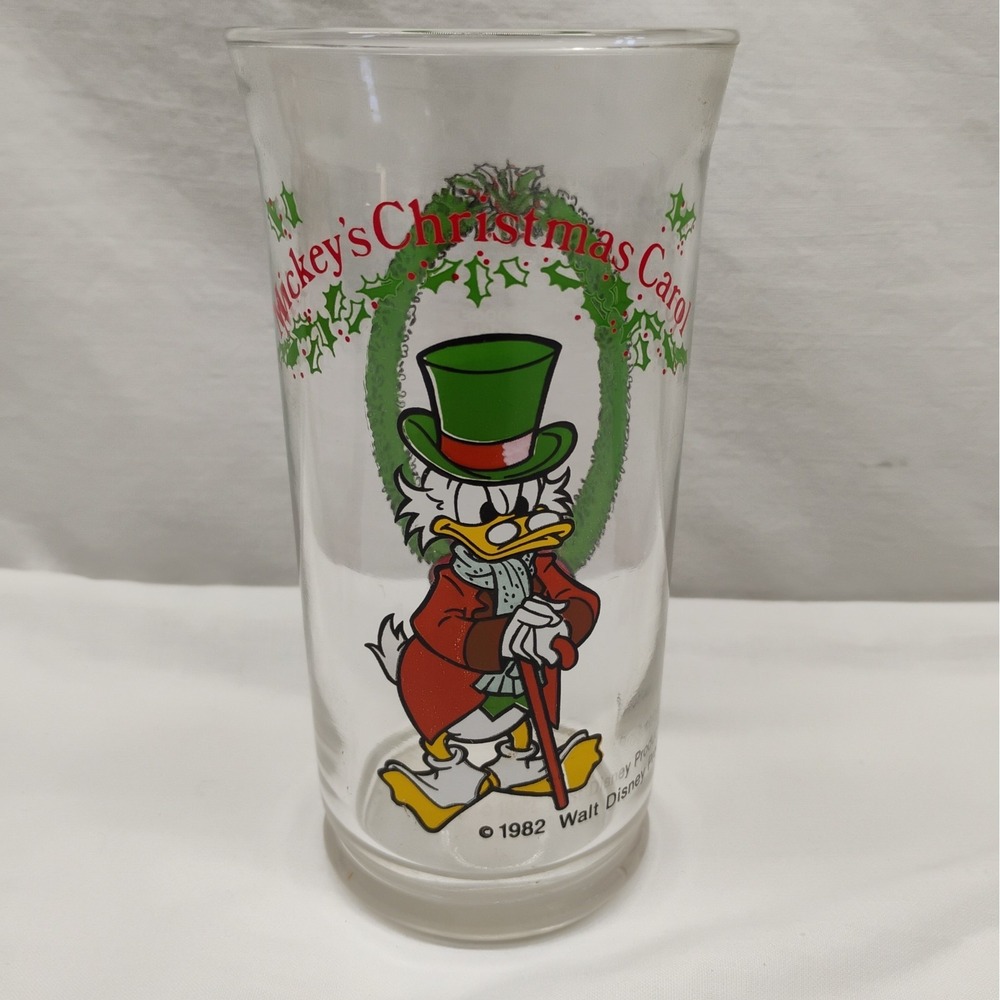 Vintage 1982 Mickey's Christmas Carol Glass Scrooge McDuck Disney Coca Cola Coke